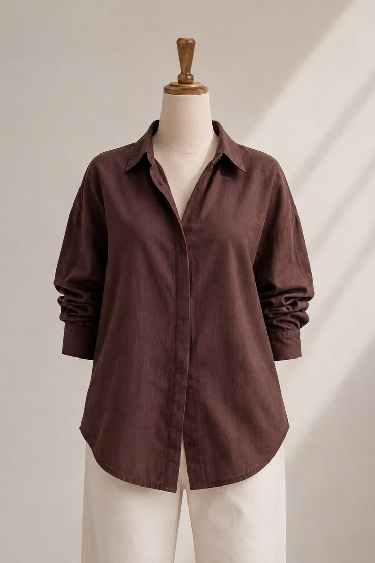 Women Chocolate Brown Relaxed Shirt