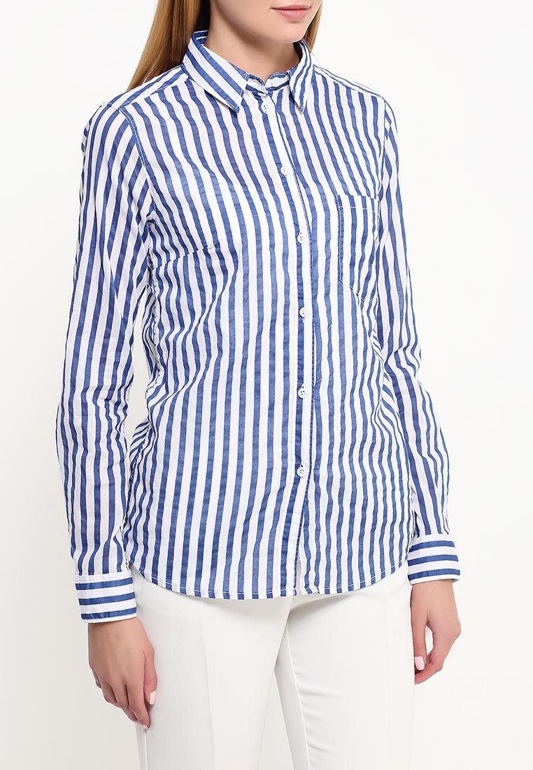 Women Blue & White Vertical Stripe Shirt