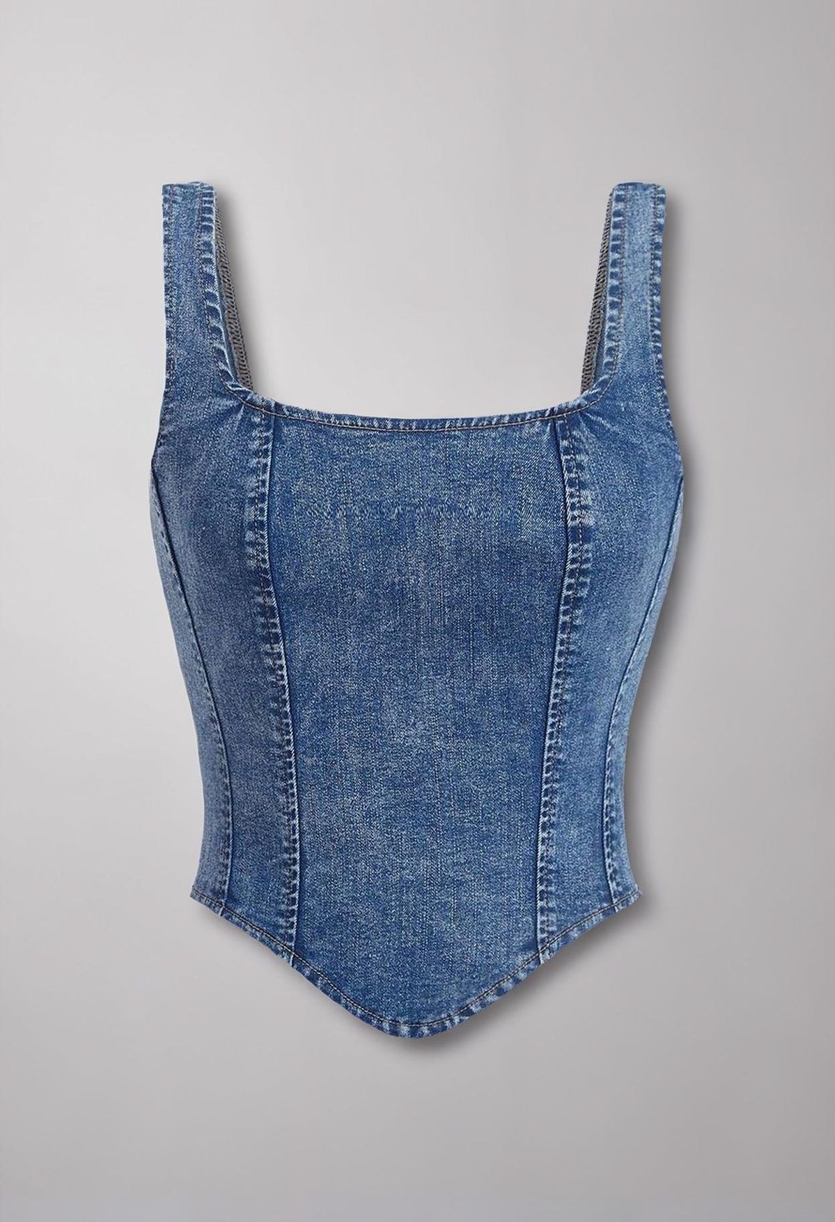 Blue Denim Corset Top