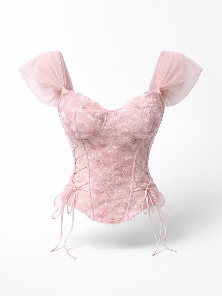 Pink Lace Corset Top