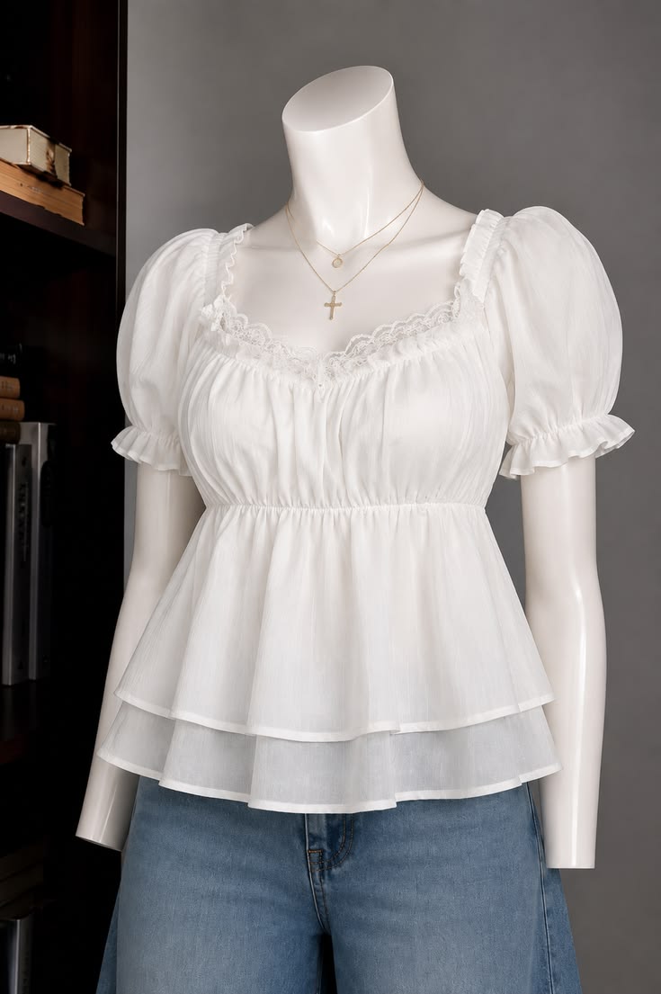 White Ruched Long Sleeve Top