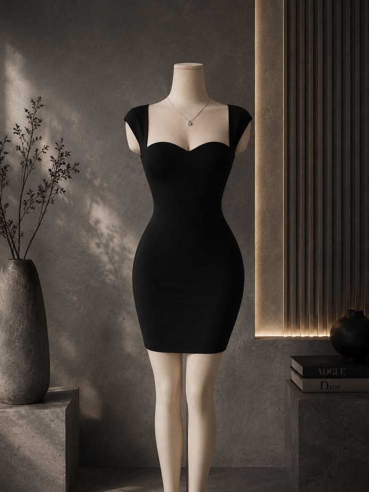 Black Elegant Side-Slit Evening Dress