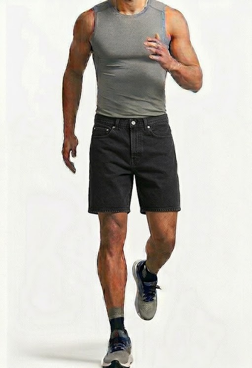 Men's Slim Stretch Chino Shorts - Jet Black