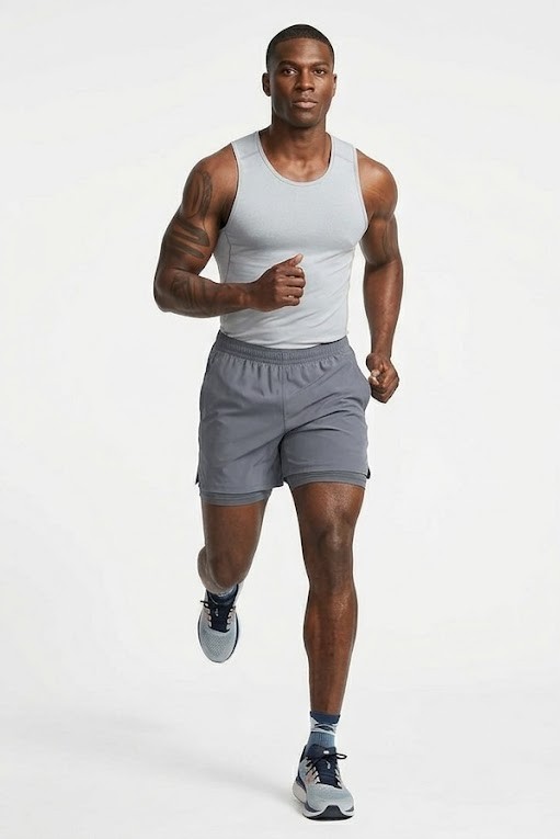 Men's Pro Split-Hem Running Shorts - Steel Grey