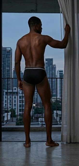 Men's Classic Cotton Hip Briefs - Midnight Black