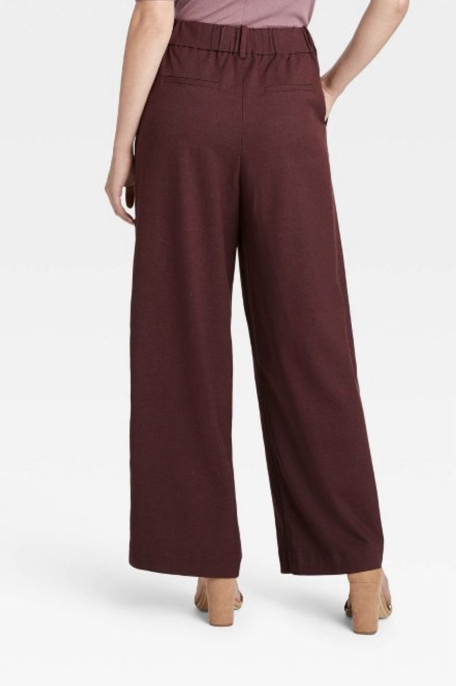Women Burgundy Wide Leg Lounge Trousers