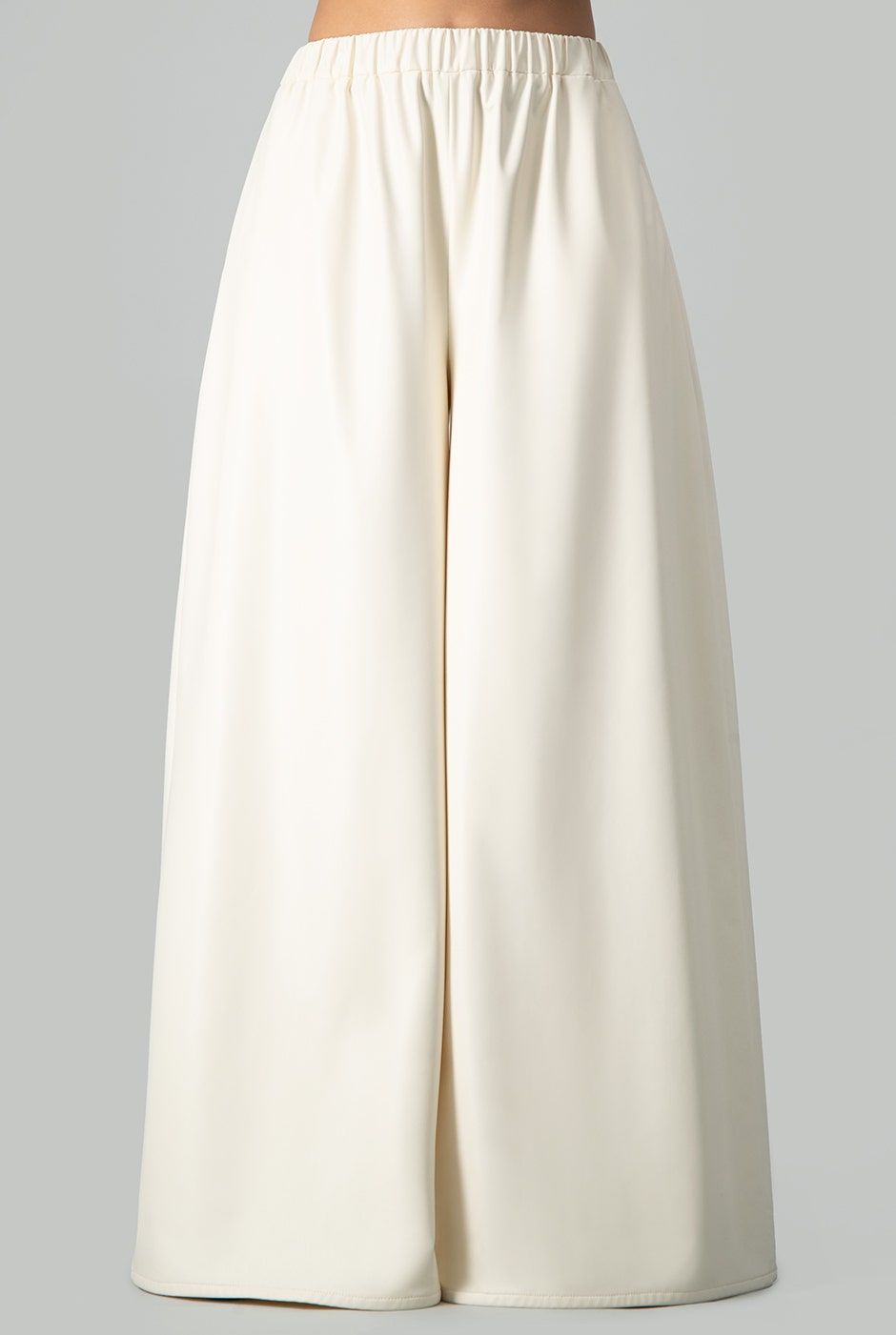 Women Ivory Relaxed Wide Leg Trousers