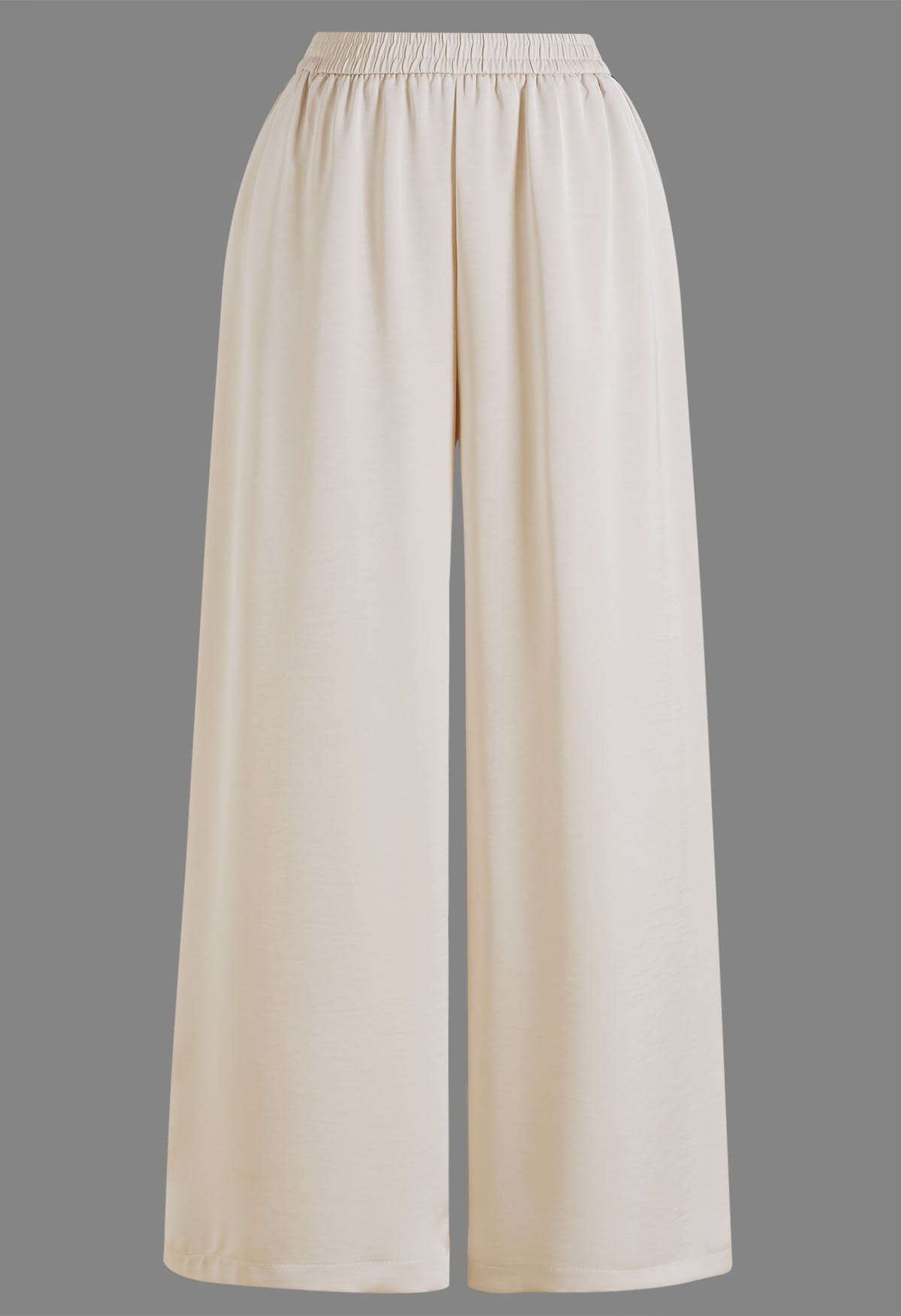 Women Ivory Relaxed Wide Leg Trousers
