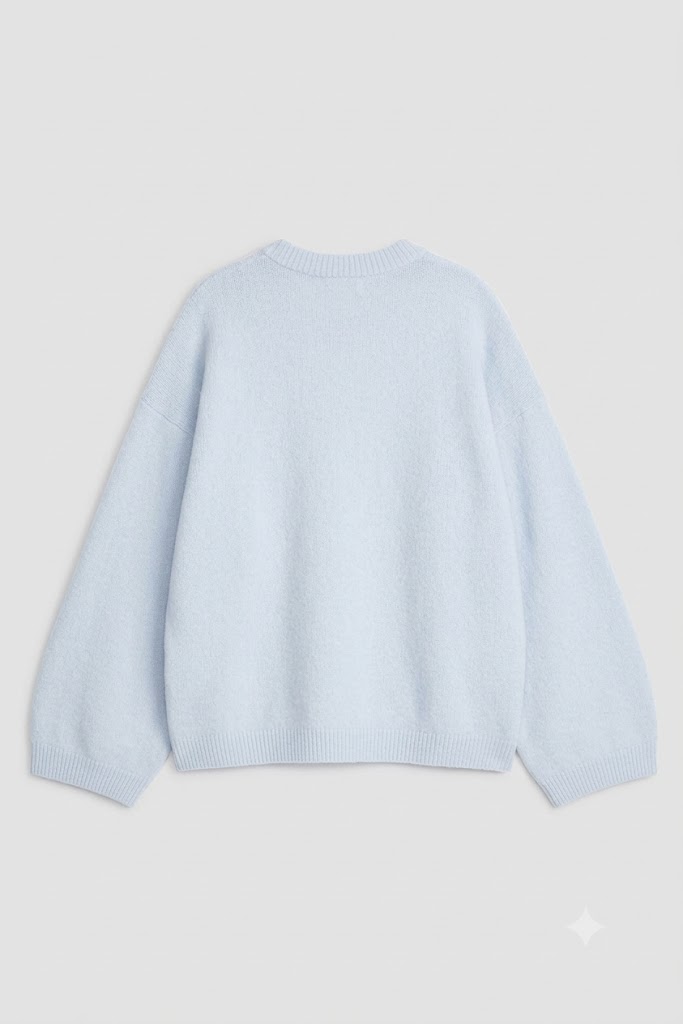 Ice Blue Classic Crew Neck Sweater