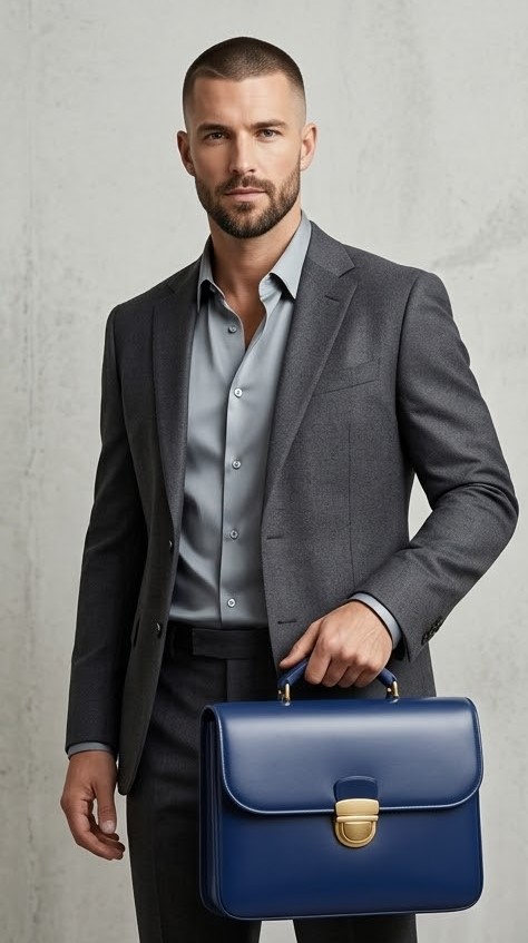 Women Navy Blue Structured Handbag