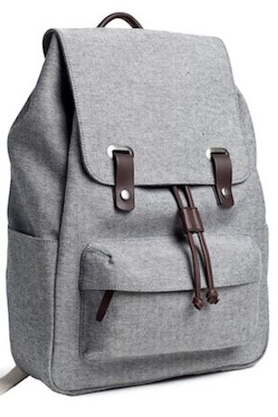 Women Grey Casual Canvas Backpack