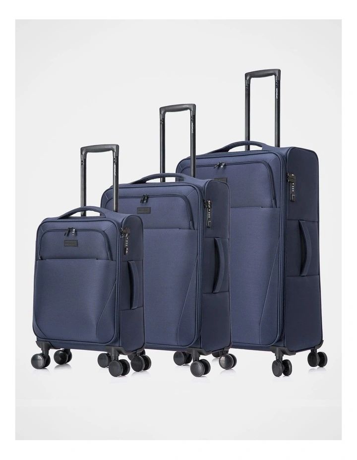 Women Navy Blue Softside 3 Piece Luggage Set
