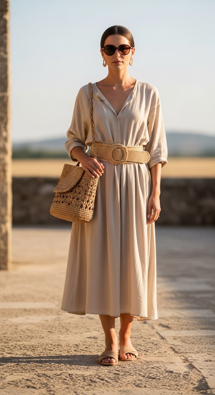 Woven Raffia Statement Belt