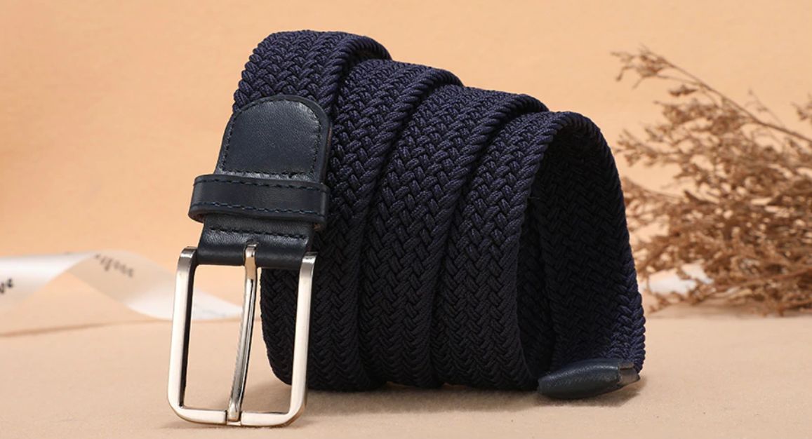 Black Braided Stretch Belt