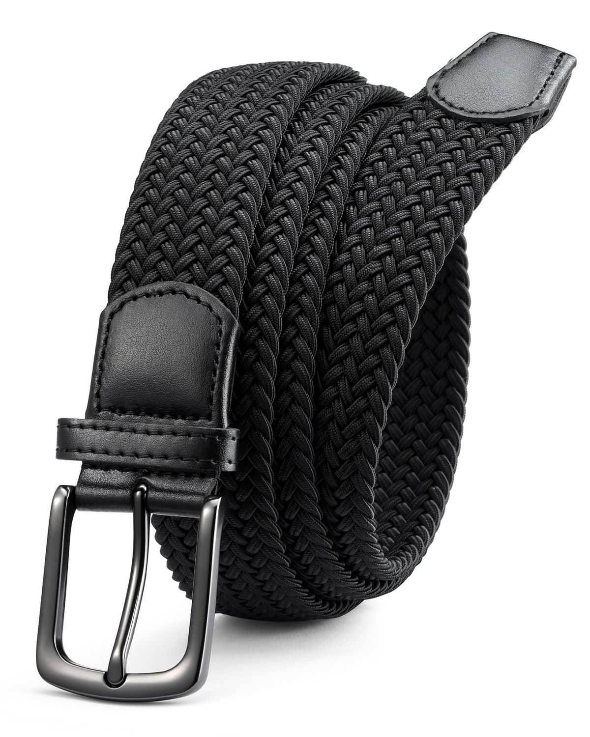 Black Braided Stretch Belt