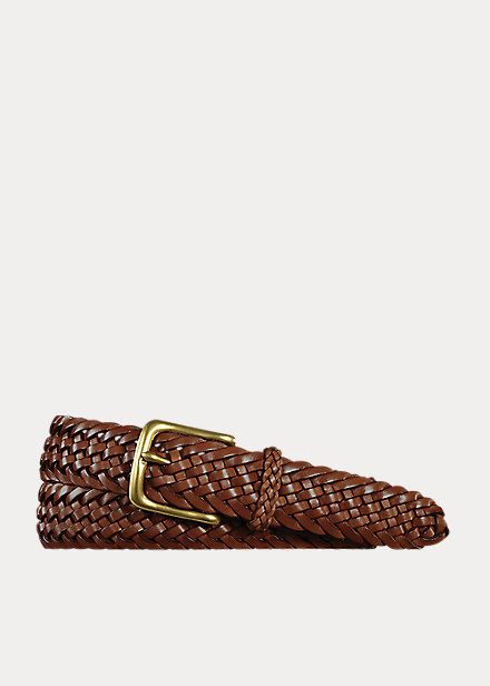 Brown Braided Leather Belt