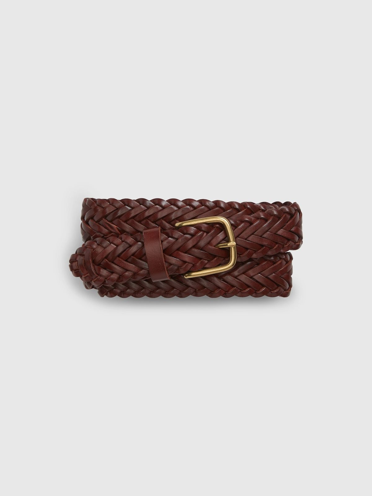 Brown Braided Leather Belt