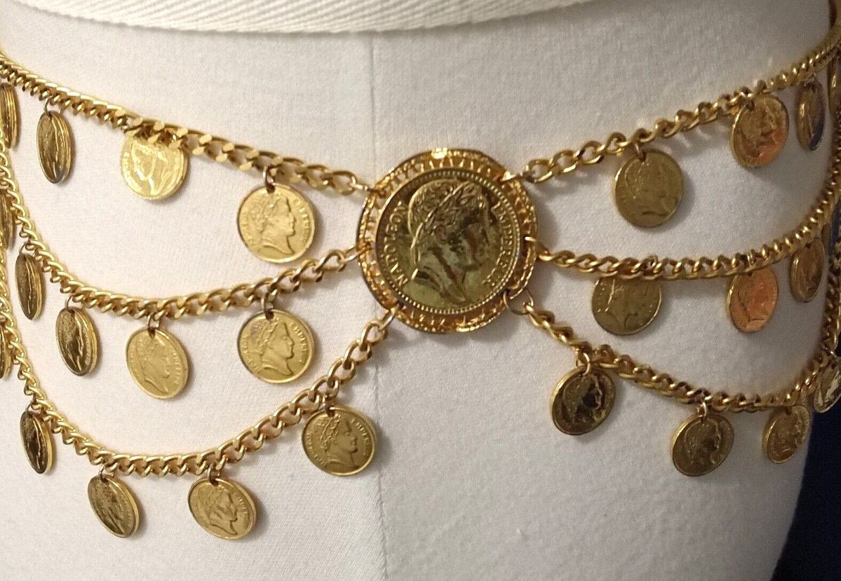 Gold Coin Chain Waist Belt