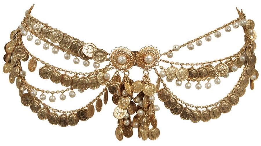 Gold Coin Charm Waist Belt