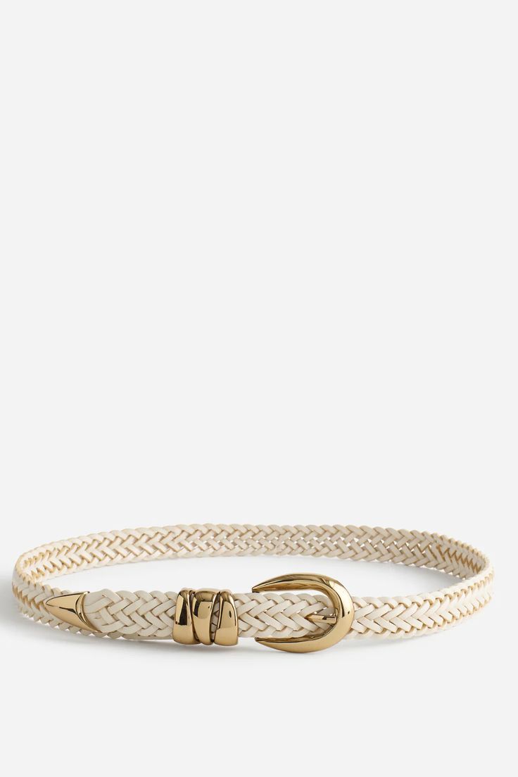 Cream Braided Belt