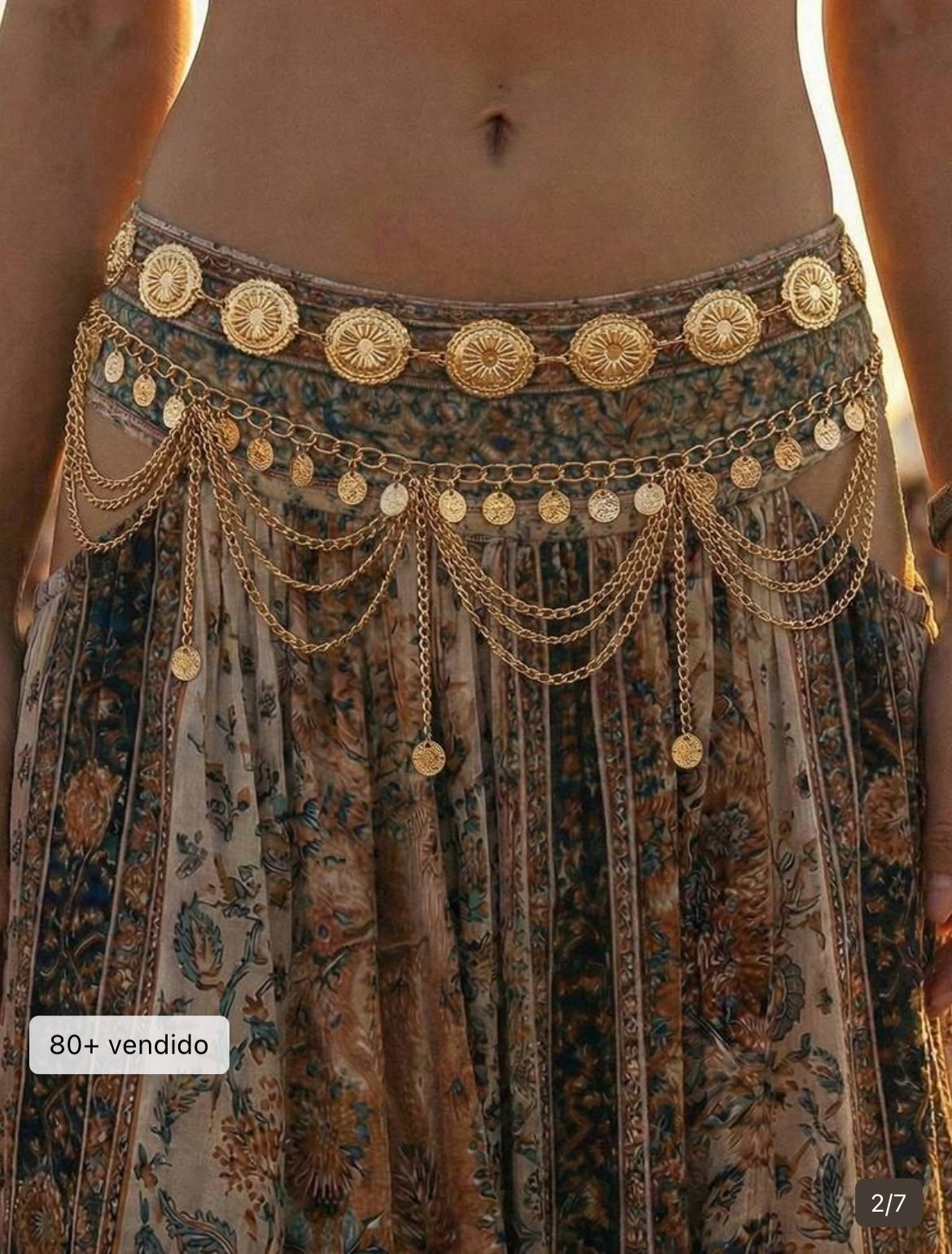 Gold Layered Chain Waist Belt