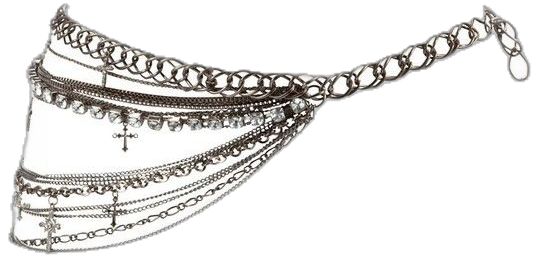 Silver Fringe Chain Waist Belt