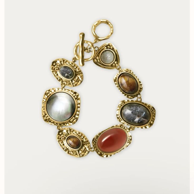 Vintage Gemstone Charm Bracelet