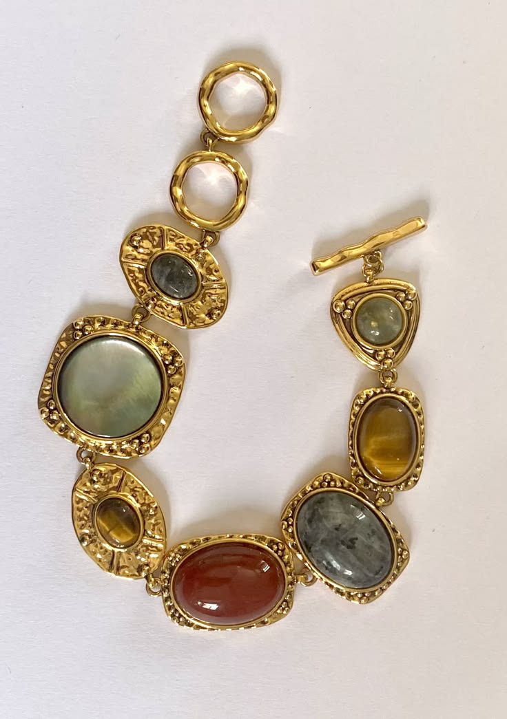 Vintage Gemstone Charm Bracelet