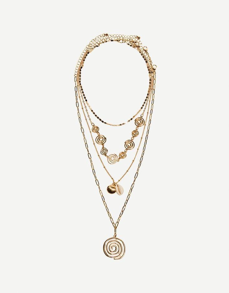 Layered Spiral Pendant Necklace