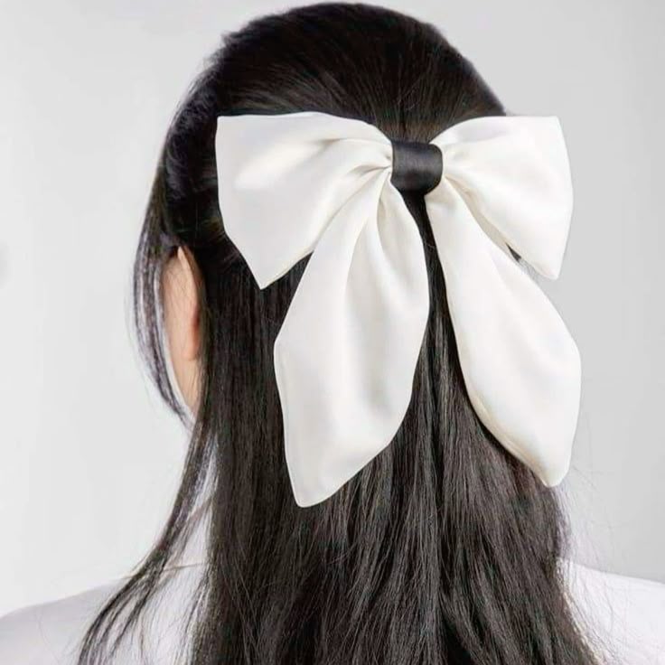 White Satin Bow Hair Charm
