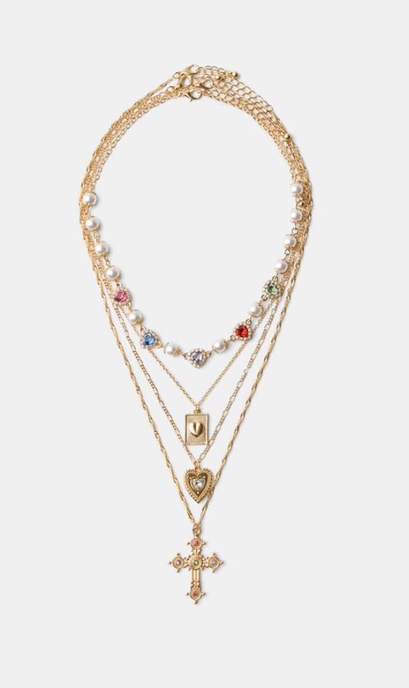 Pearl Rainbow Layered Necklace