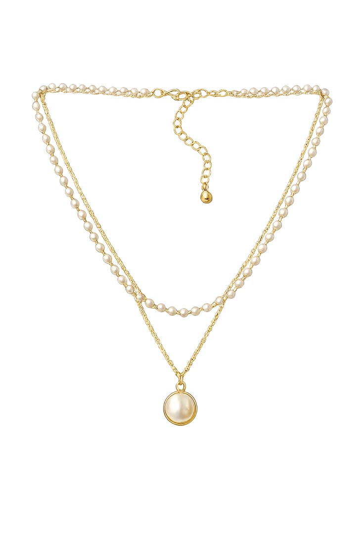 Pearl Pendant Layered Necklace
