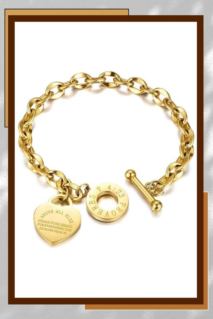 Heart Toggle Charm Bracelet