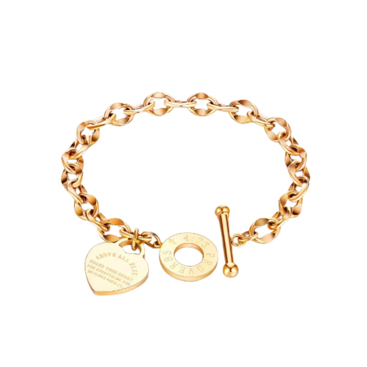 Heart Toggle Charm Bracelet