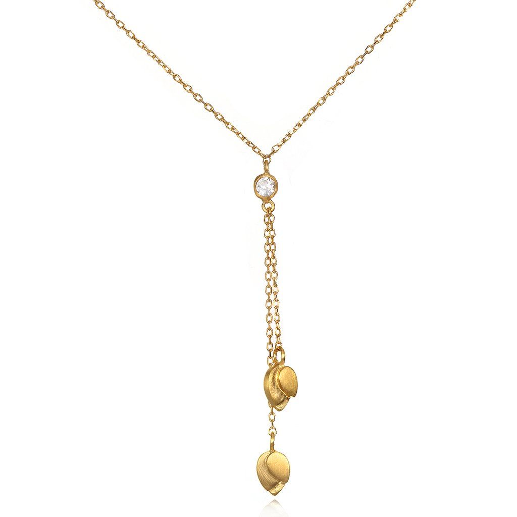 Gold Heart Drop Necklace