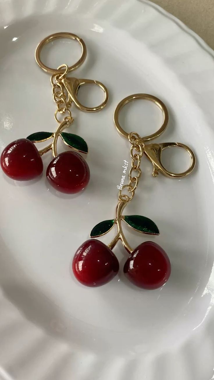Cherry Star Keychain Charm