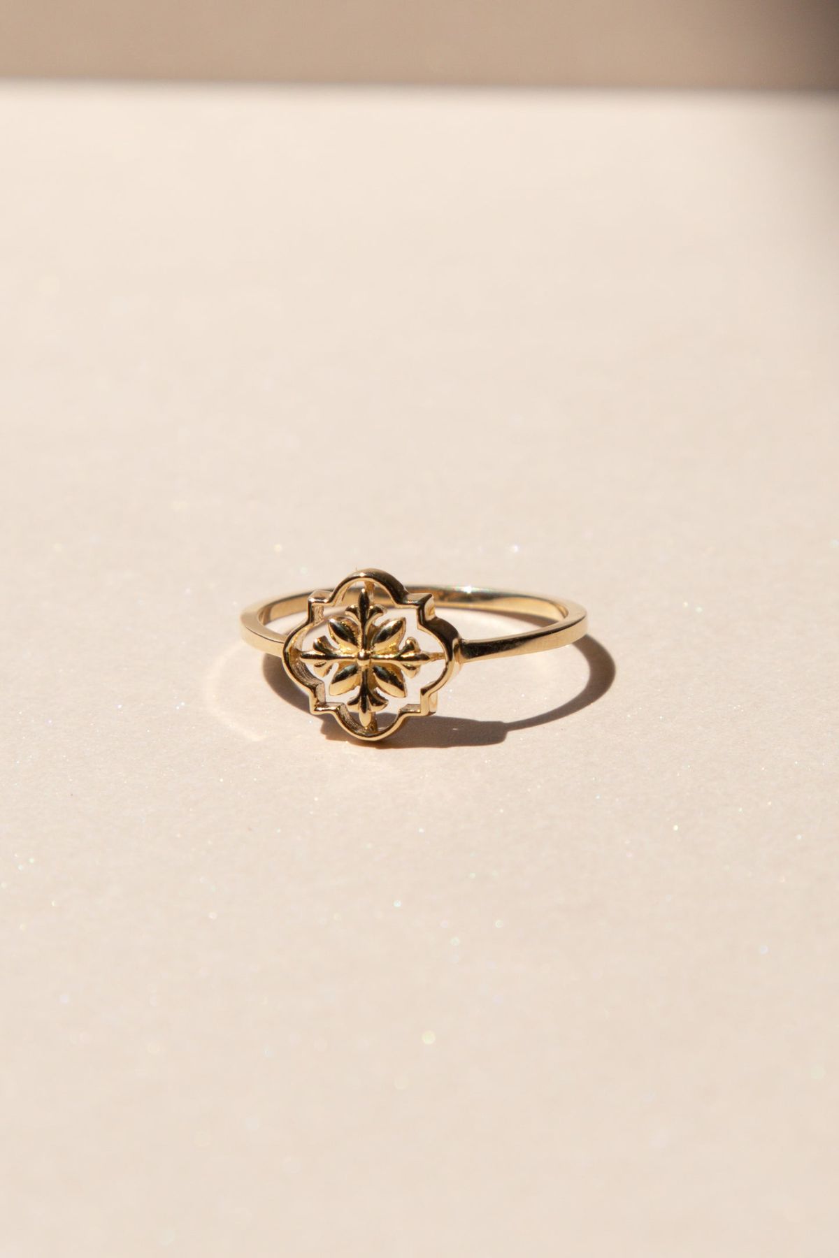 Gold Floral Statement Ring