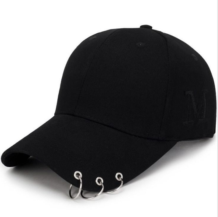 Black Ring Detail Fashion Cap