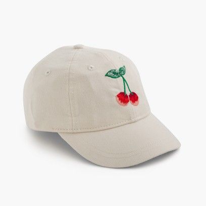 Cherry Embroidery Cream Cap