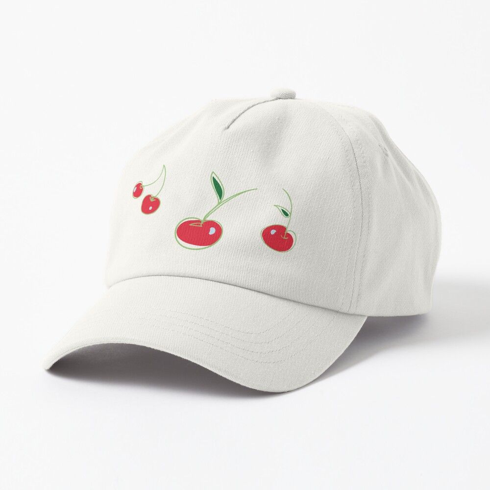 Cherry Embroidery Cream Cap