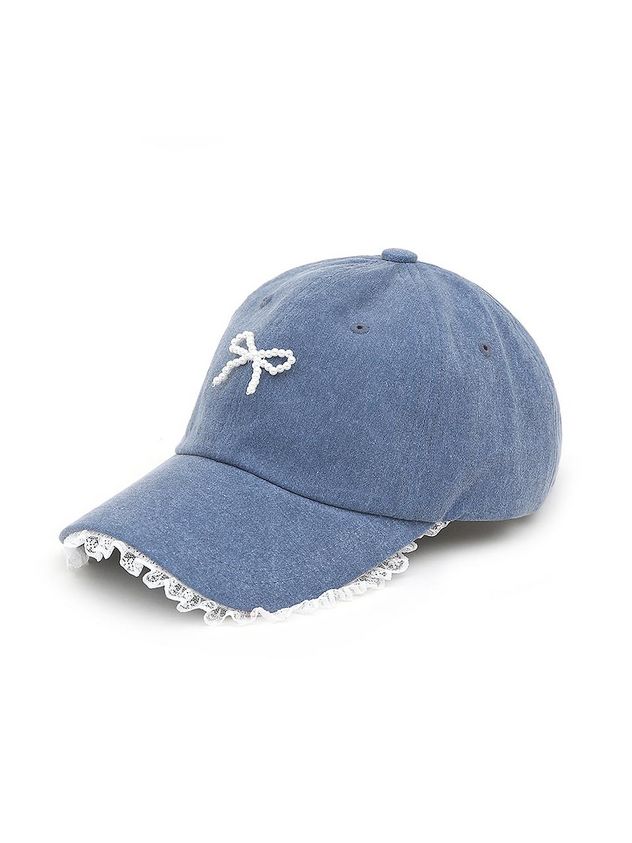 Denim Lace Trim Fashion Cap