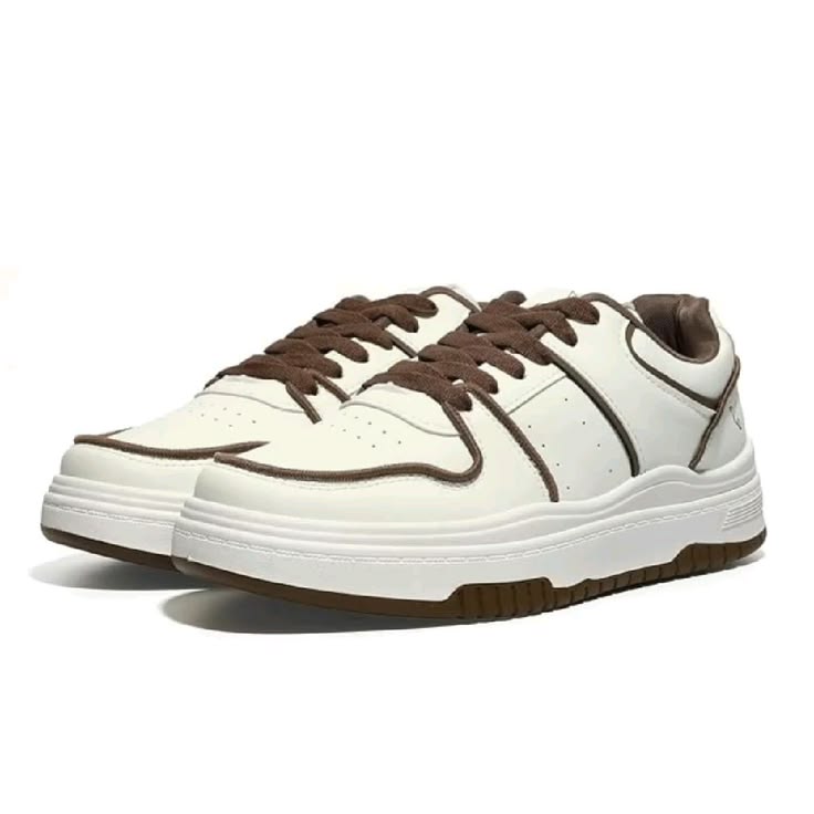 White Brown Casual Sneakers