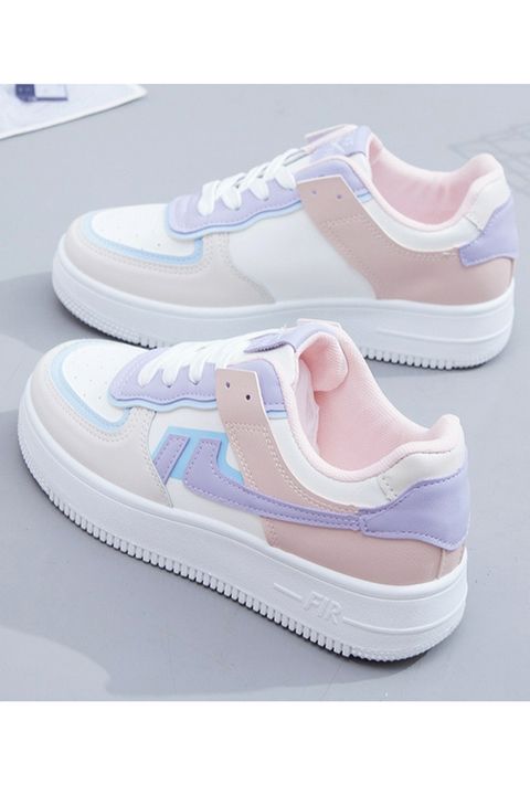 Pastel Pink Blue Casual Sneakers