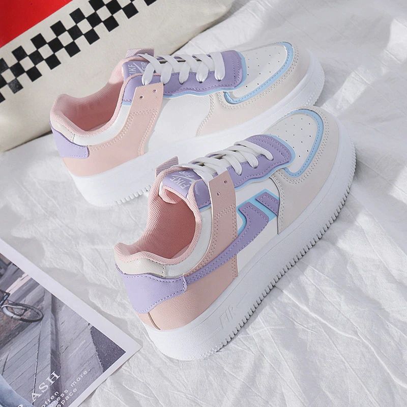 Pastel Pink Blue Casual Sneakers