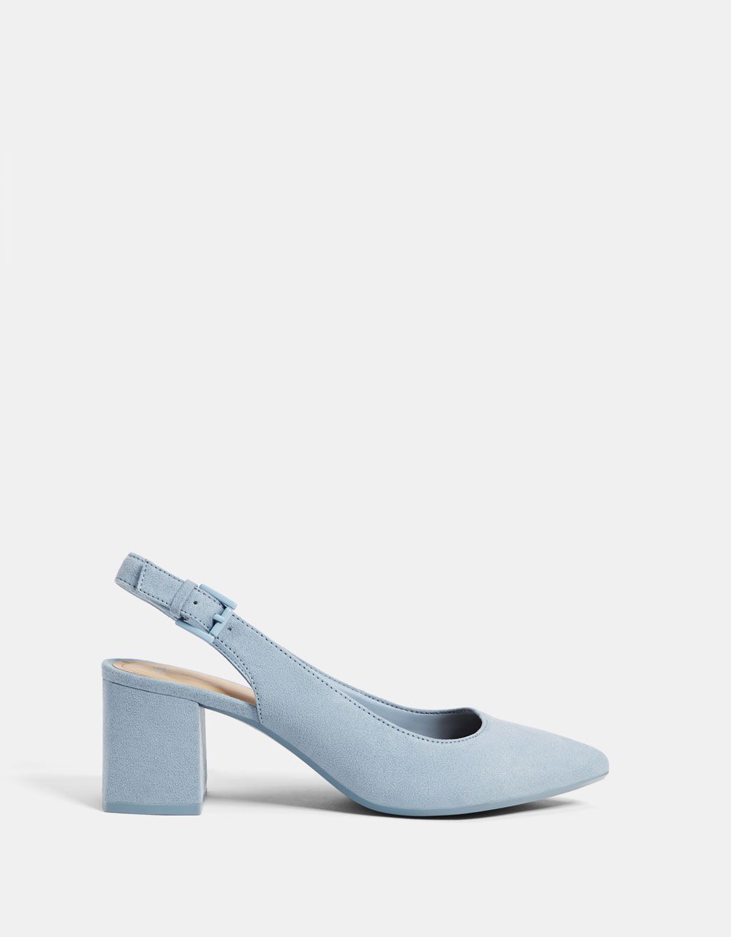 Powder Blue Slingback Block Heels