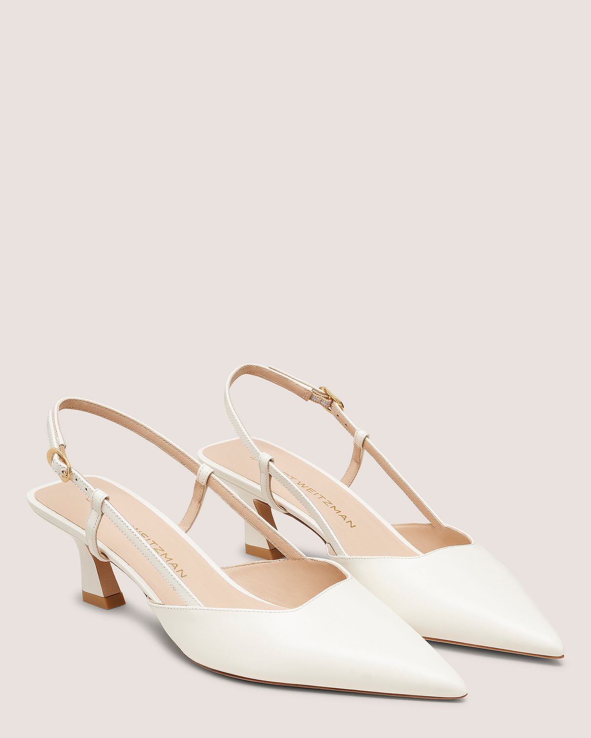 Ivory Pointed Toe Slingback Pumps