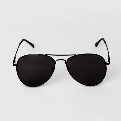 Matte Black Double Bridge Navigator Sunglasses