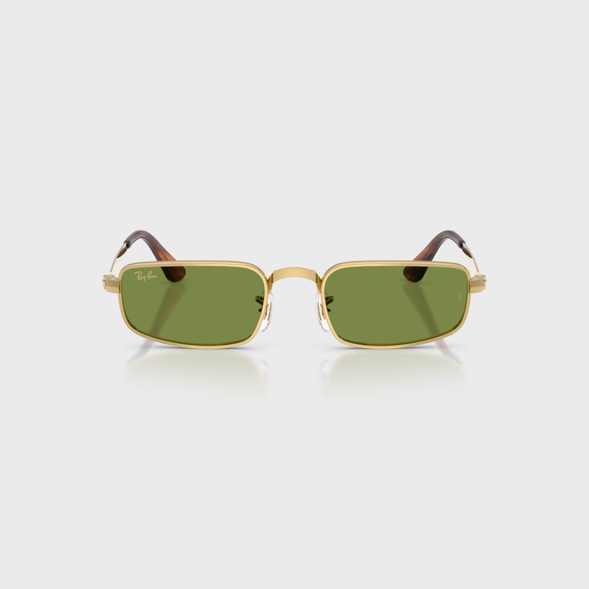 Gold Rim Vintage Octagonal Green Sunglasses