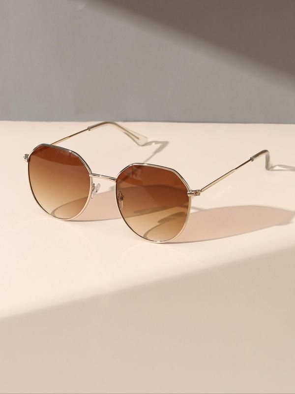 Rose Gold Round Gradient Sunglasses