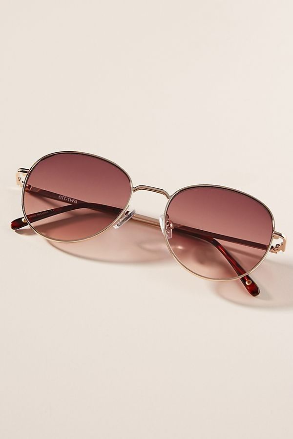 Rose Gold Round Gradient Sunglasses